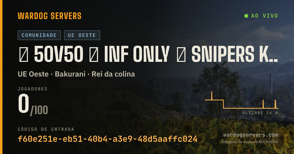 Banner de status ao vivo de EU ONLY 50v50 SLAUGHTERHOUSE - INF ONLY - NO SNIPERS