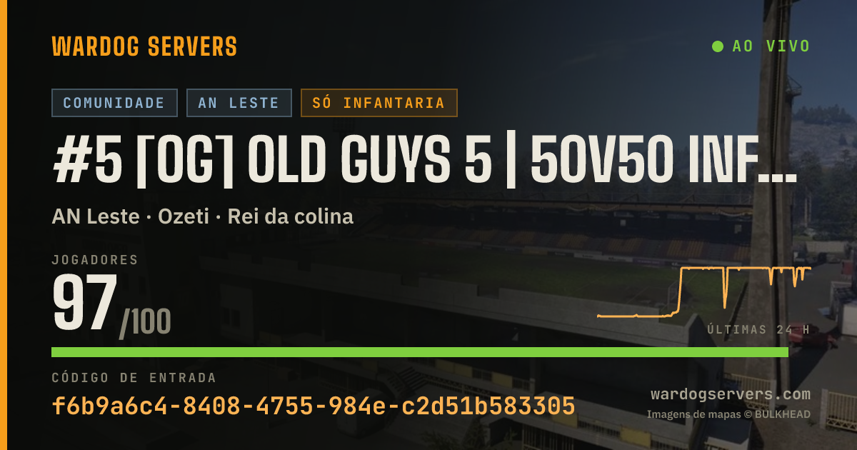 Banner de status ao vivo de #5 [OG] Old Guys 5 | 50v50 Infantry | NO GL | Boosted XP & Cash
