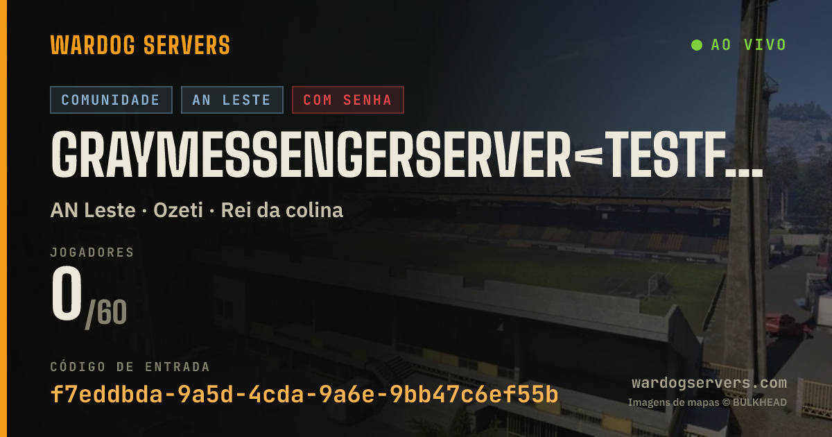 Banner de status ao vivo de GrayMessengerServer<TestFunction><NotOpenToPublic>