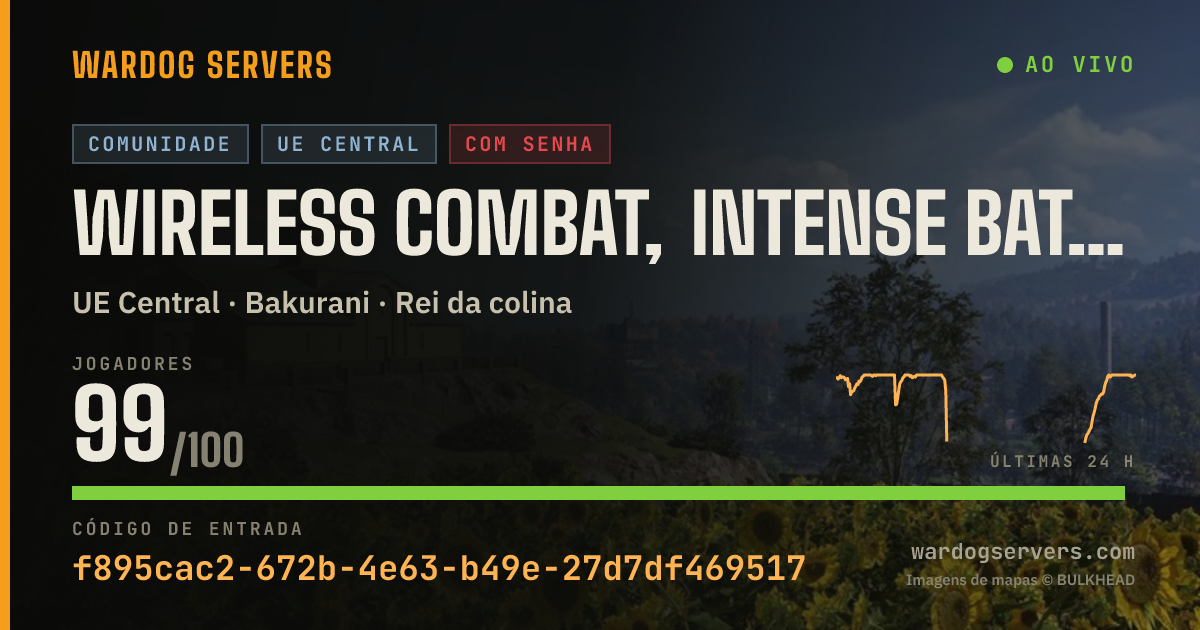 Banner de status ao vivo de Wireless combat, intense battles with pure rifles.