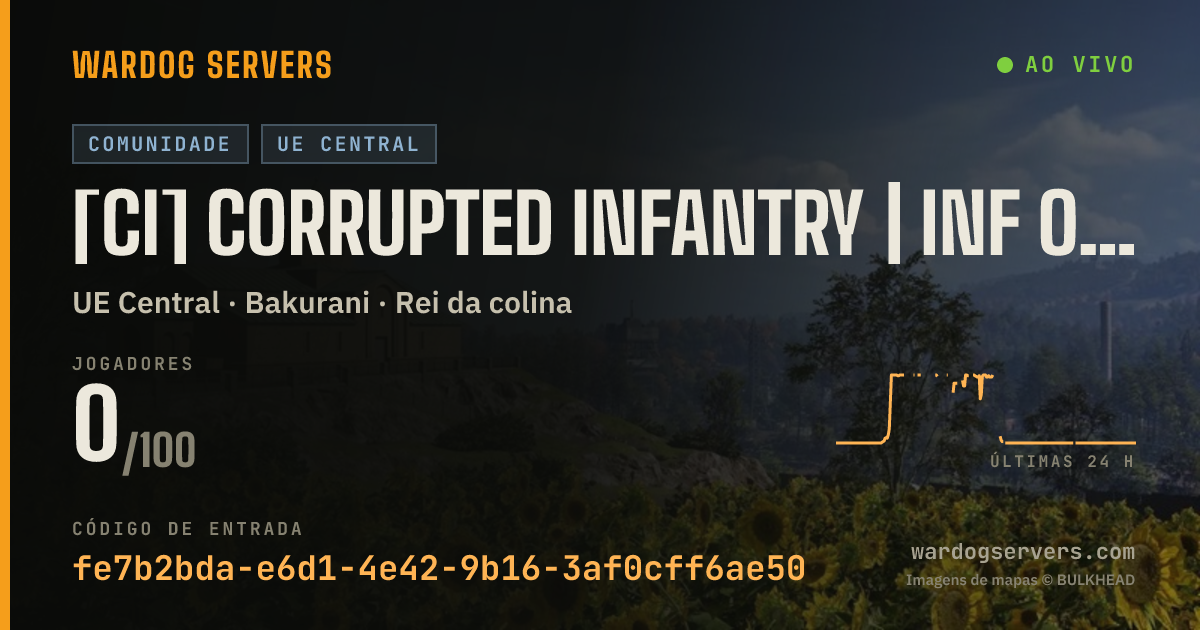 Banner de status ao vivo de [CI] Corrupted Infantry | Inf Only #3 |No Heli/GL| discord.gg/ci