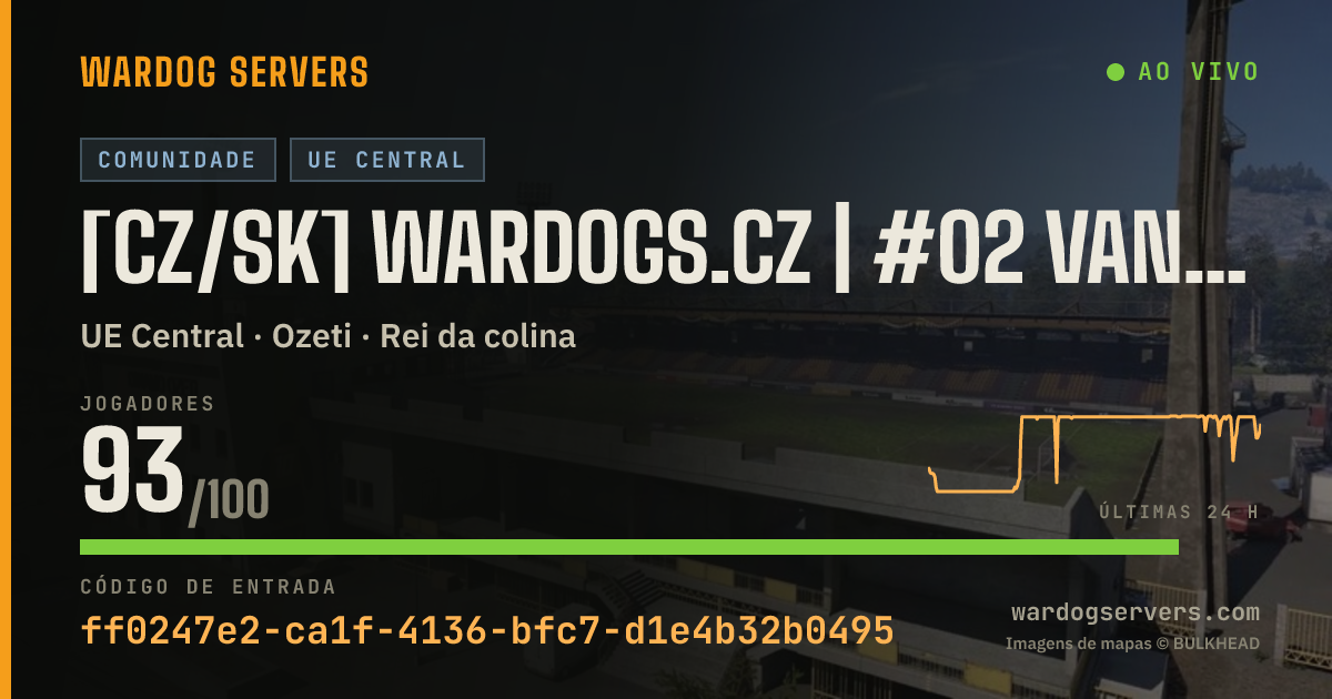 Banner de status ao vivo de [CZ/SK] WARDOGS.CZ | #02 VANILLA | discord.gg/wardogsczsk