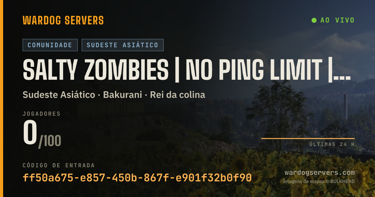 Banner de status ao vivo de SALTY ZOMBIES | NO PING LIMIT | ENGLISH | 24/7 ADMINS