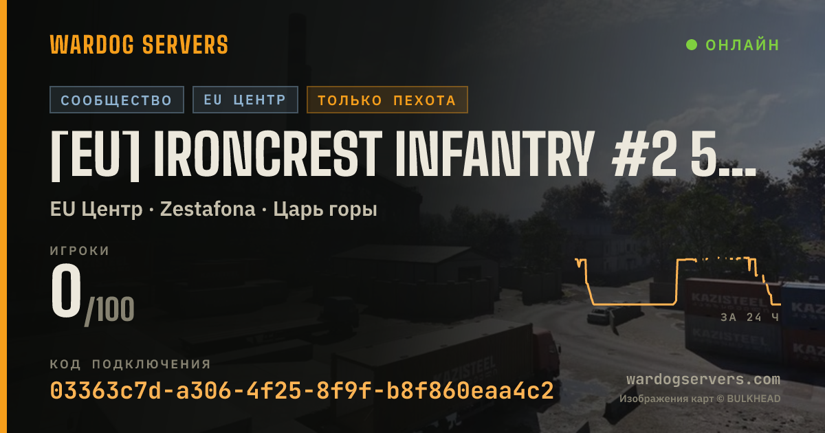 Баннер статуса сервера [EU] Ironcrest INFANTRY #2 50v50 | IRONCREST.GG | discord.gg/iro