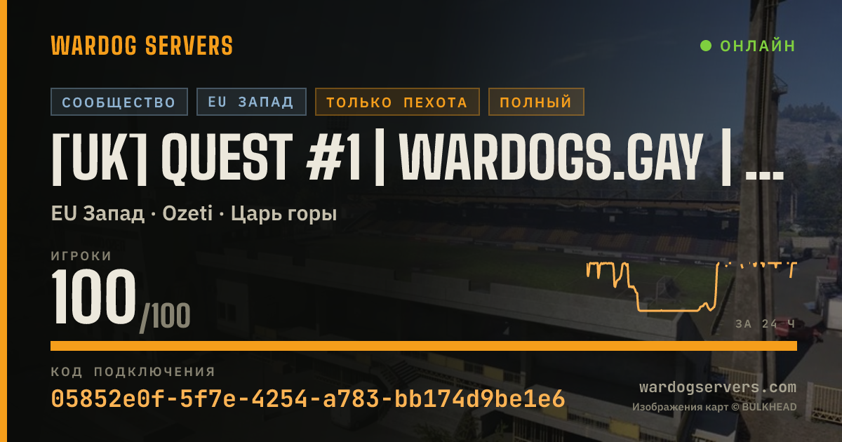 Баннер статуса сервера [UK] QUEST #1 | wardogs.gay | Queers and allies | No heli GL