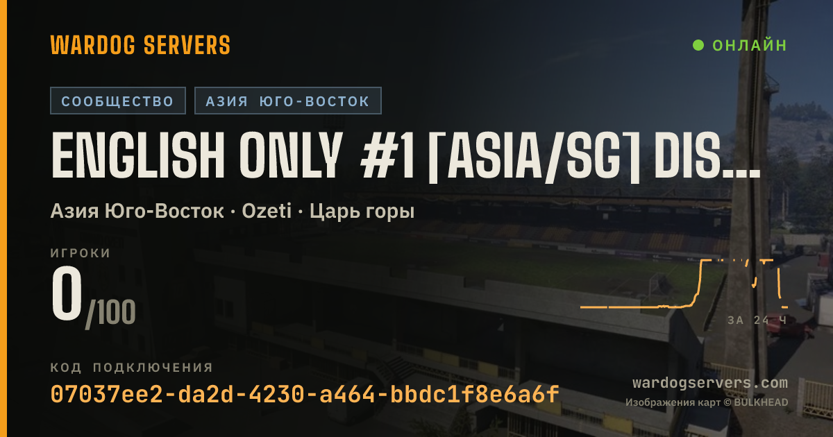 Баннер статуса сервера ENGLISH ONLY #1 [ASIA/SG] discord.gg/warhogy | ACTIVE ADMINS