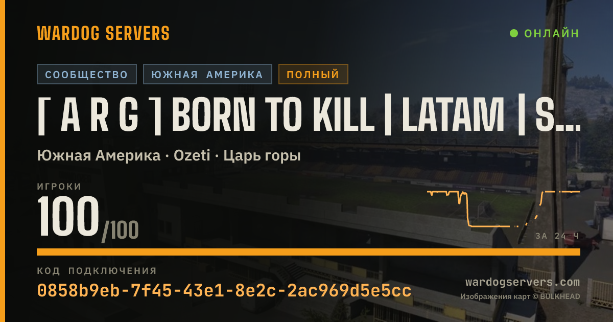 Баннер статуса сервера [ A R G ] BORN TO KILL | LATAM | SOLO ESP | ADM ACTIVO