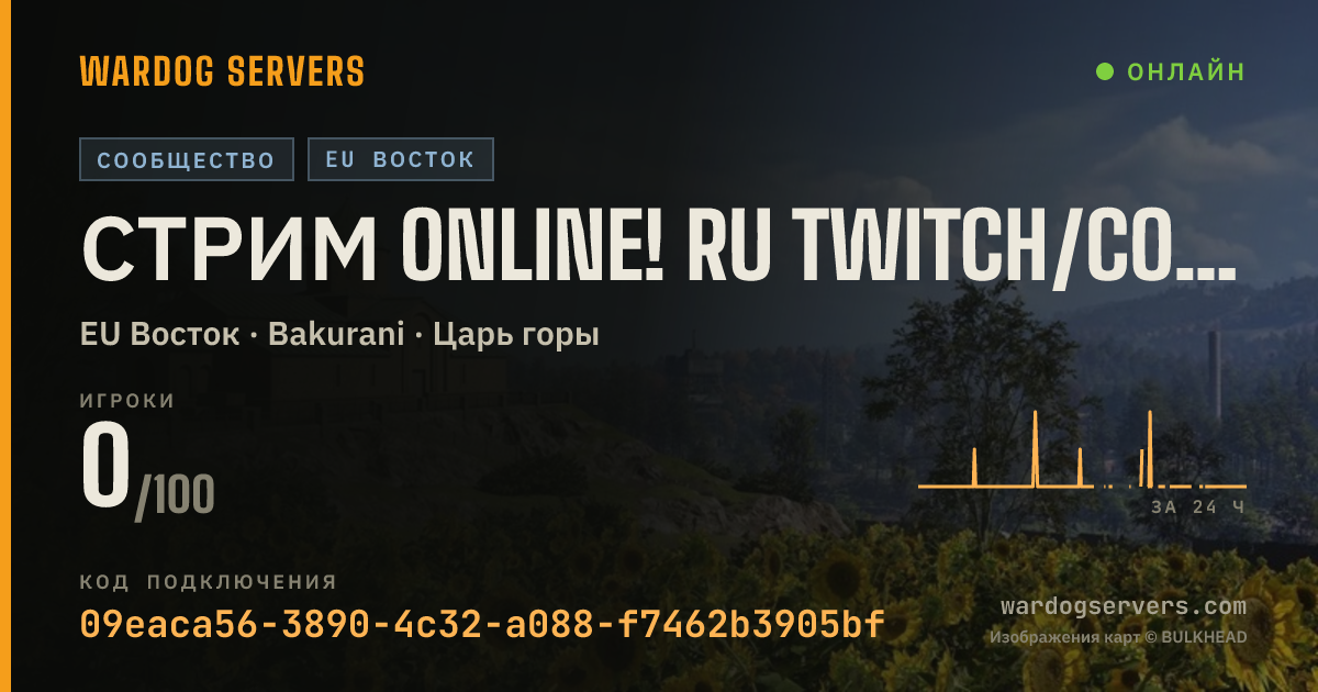 Баннер статуса сервера Стрим ONLINE! RU twitch/conon91 | повыш.коэфф. опыт/$