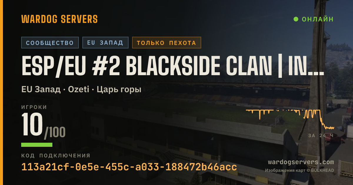 Баннер статуса сервера ESP/EU #2 BLACKSIDE CLAN | INFANTRY | LIVE STATS @ BS-CLAN.COM