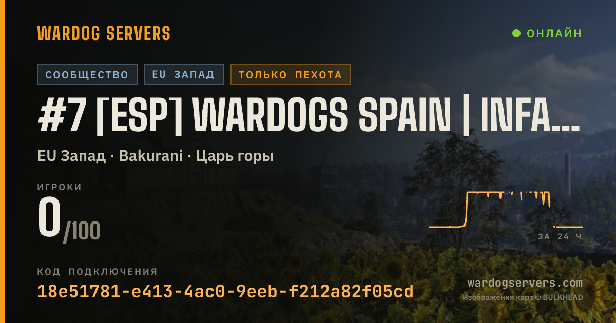 Баннер статуса сервера #7 [ESP] WARDOGS SPAIN | INFANTRY ONLY | wardogsspain.com