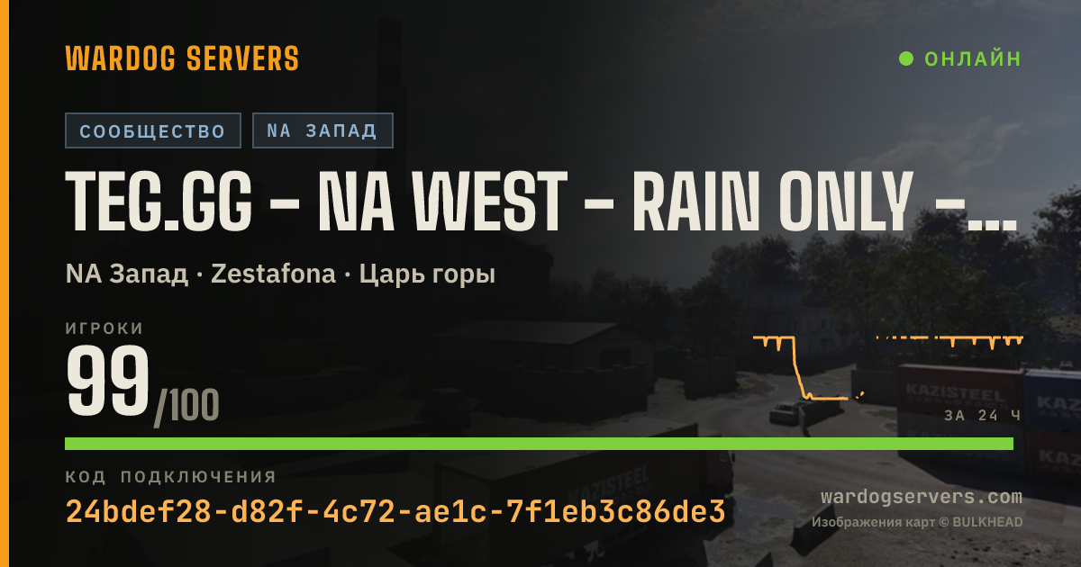 Баннер статуса сервера TEG.gg - NA WEST - RAIN ONLY - The Employed Gamers