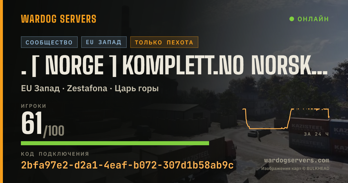 Баннер статуса сервера . [ NORGE ] KOMPLETT.NO NORSK SERVER 3 | INFANTRY ONLY
