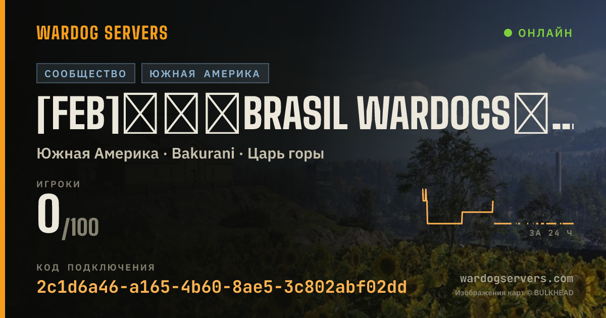 Баннер статуса сервера [FEB]★★★BRASIL WARDOGS★★★ #1 『DISCORD.GG/FEBSERVER』