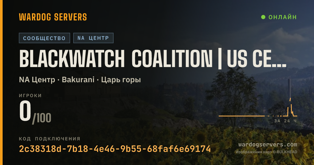 Баннер статуса сервера BLACKWATCH COALITION | US CENTRAL | discord.gg/blackwatch