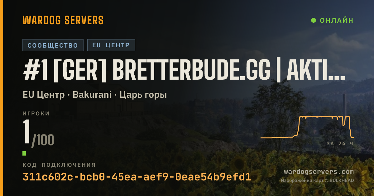 Баннер статуса сервера #1 [GER] Bretterbude.gg | Aktive Admins