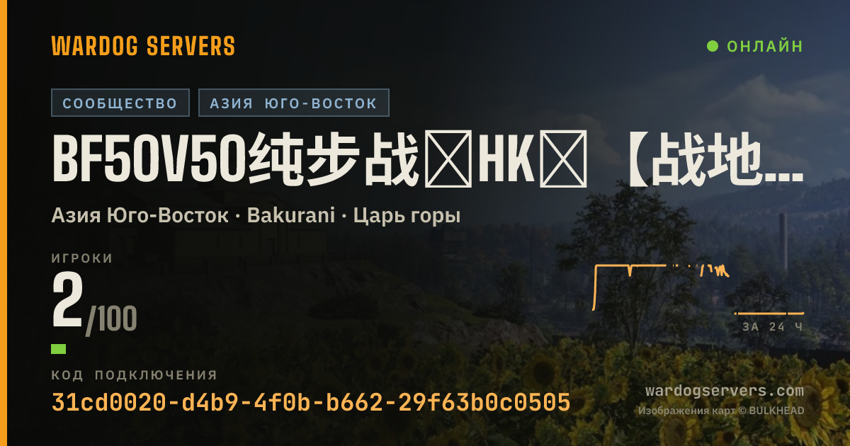 Баннер статуса сервера BF50V50纯步战★HK★【战地窝】 ★Ai24H反作弊 ★赚钱禁狙FOB圈外侦察群197018603
