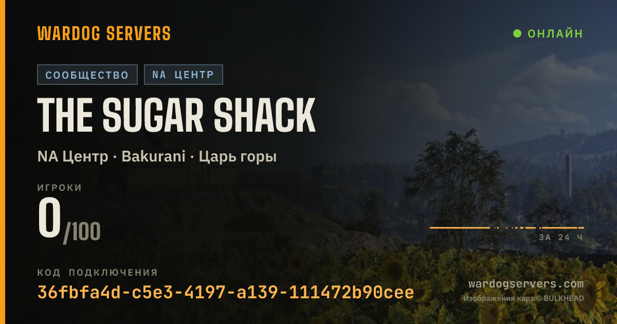 Баннер статуса сервера The Sugar Shack