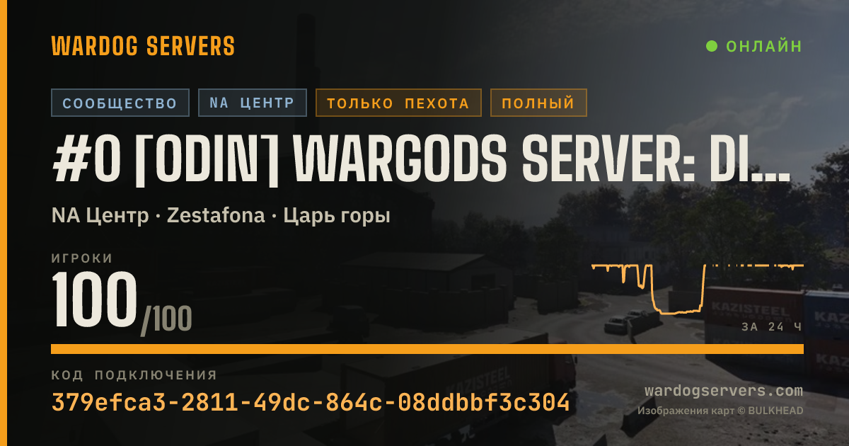 Баннер статуса сервера #0 [ODIN] Wargods Server: discord.gg/odin-wardogs [NA] Central -