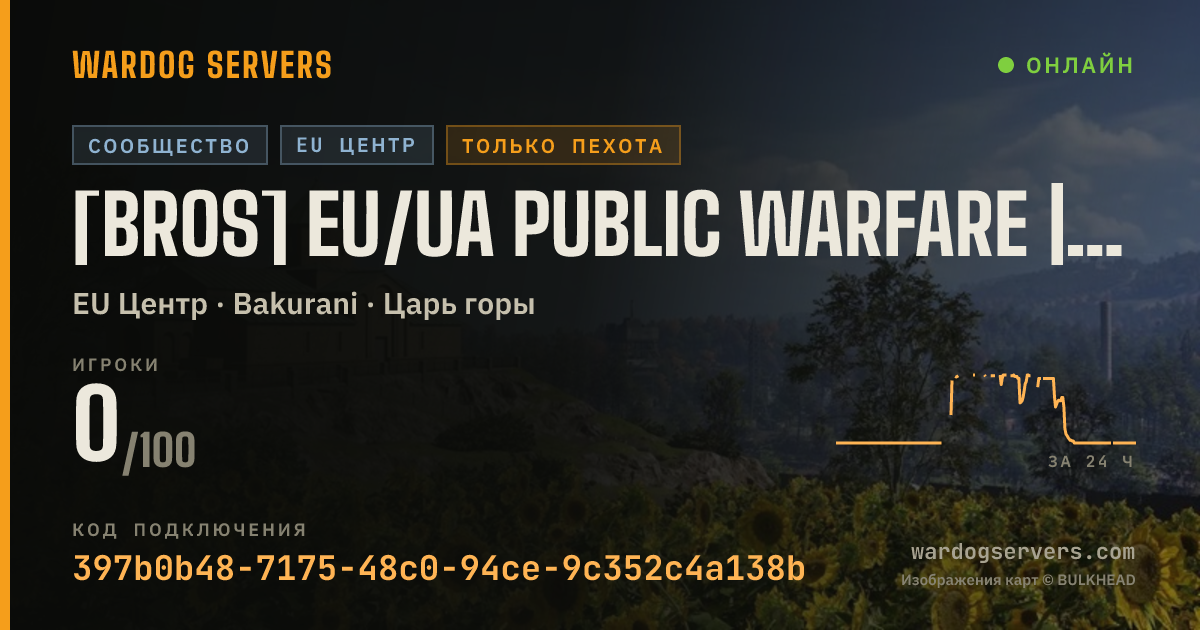 Баннер статуса сервера [BROS] EU/UA Public Warfare | discord.gg/brosgg