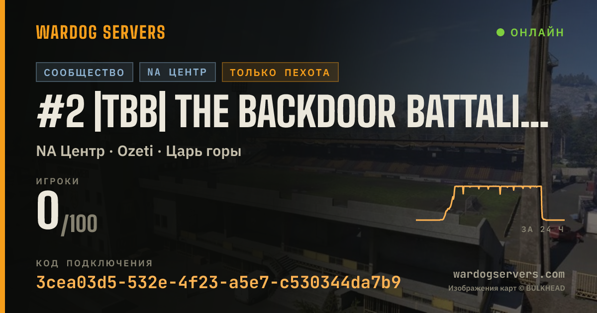 Баннер статуса сервера #2 |TBB| The Backdoor Battalion - Infantry Only - Active Admins