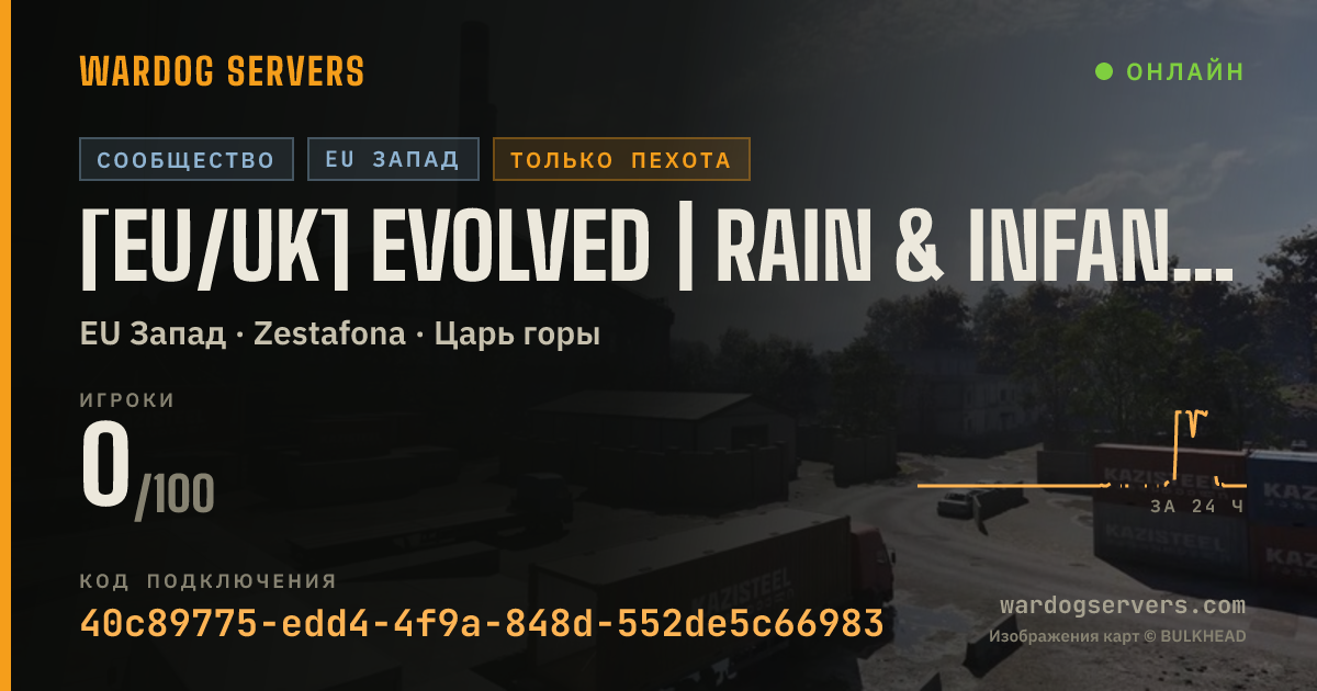 Баннер статуса сервера [EU/UK] Evolved | RAIN & INFANTRY ONLY | evolvedgaming.xyz