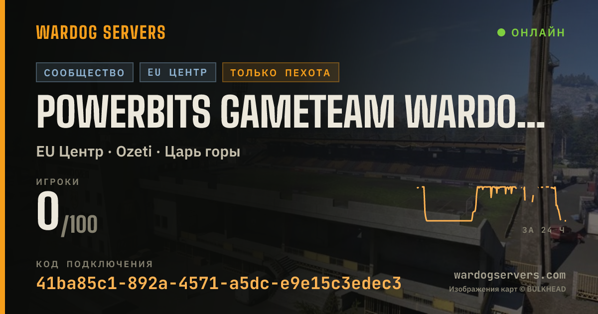 Баннер статуса сервера POWERBITS GAMETEAM WARDOGS #2 | LOW PING | discord.gg/pbsgt