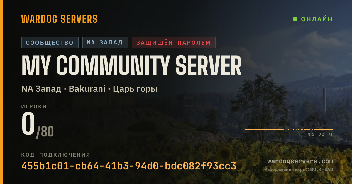 Баннер статуса сервера My Community Server