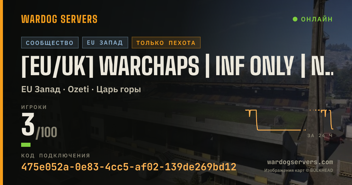 Баннер статуса сервера [EU/UK] WARCHAPS | Inf Only | No GL Heli | Active Admins