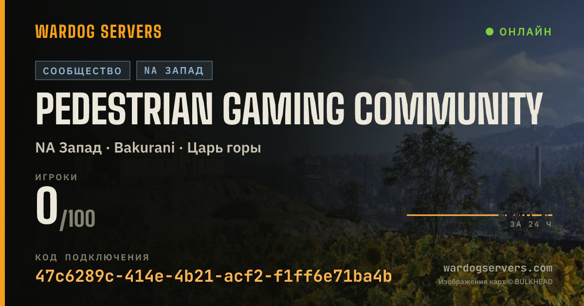 Баннер статуса сервера Pedestrian Gaming Community