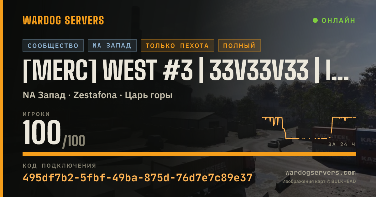 Баннер статуса сервера [Merc] West #3 | 33v33v33 | InfOnly | Discord.gg/m3rc