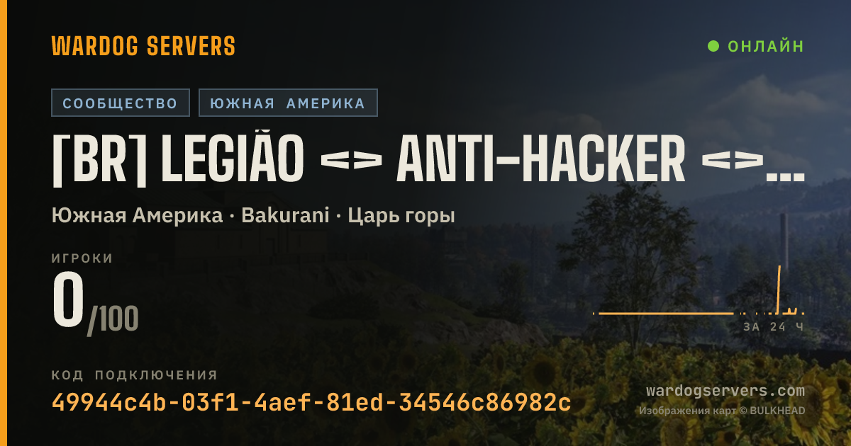 Баннер статуса сервера [LEGIÃO] WARDOGS BRASIL- DISCORD.GG/LEGIAO #Anti-Hacker