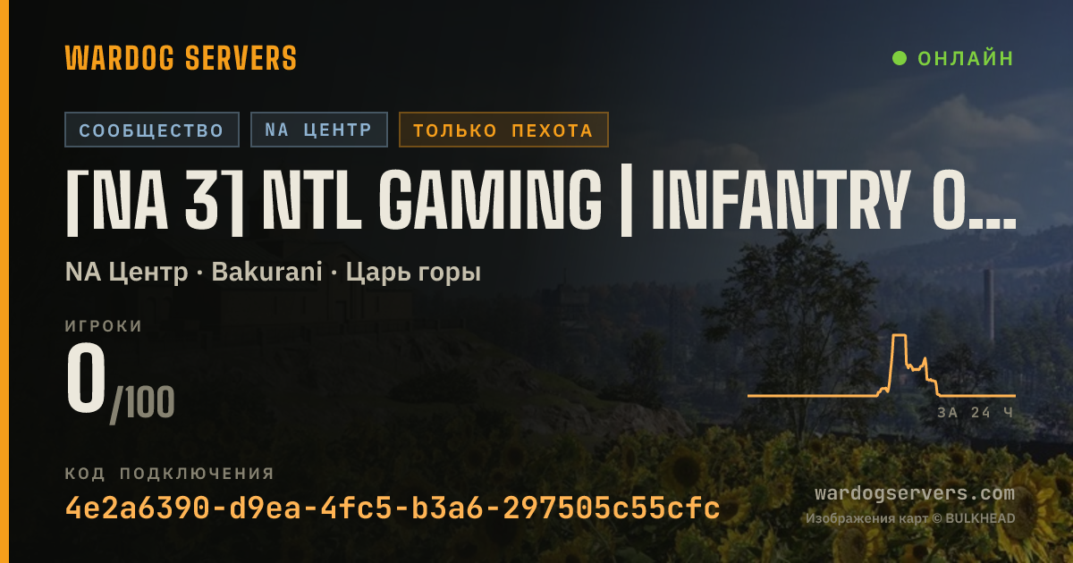 Баннер статуса сервера [NA 3] NTL Gaming | Infantry Only - No Mortars | discord.gg/NTLG