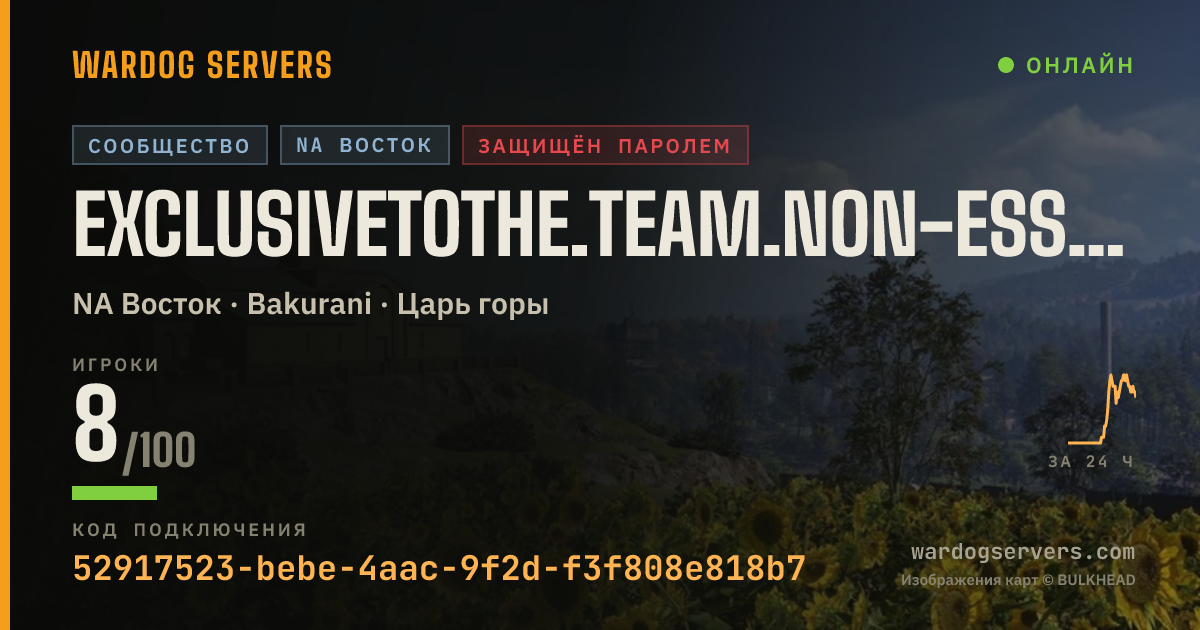 Баннер статуса сервера Exclusivetothe.team.non-essential.personnel.are prohibited.