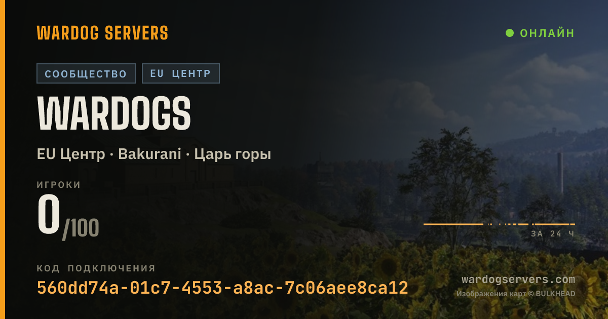 Баннер статуса сервера Wardogs