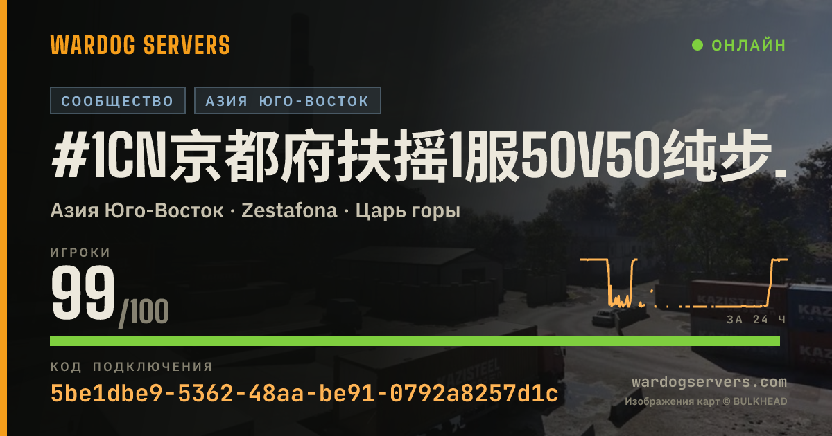 Баннер статуса сервера #1CN京都府扶摇1服50v50纯步战 only Infantry server