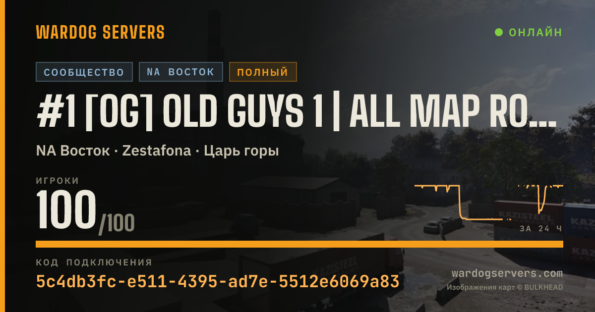 Баннер статуса сервера #1 [OG] Old Guys 1 | All Map Rotation | Boosted XP & Cash