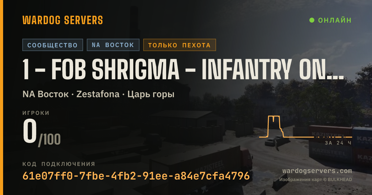 Баннер статуса сервера 1 - FOB SHRIGMA - INFANTRY ONLY - NYC - discord.gg/shrigma