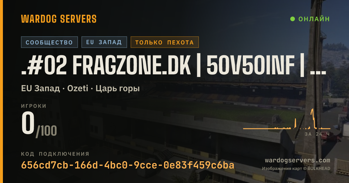 Баннер статуса сервера .#02 FragZone.dk | 50v50INF | Stats•Ranks•Achievements[DK/EN]