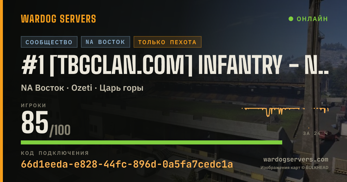 Баннер статуса сервера #1 [TBGclan.com] INFANTRY - NOGL/HUMMG | BOOSTED $