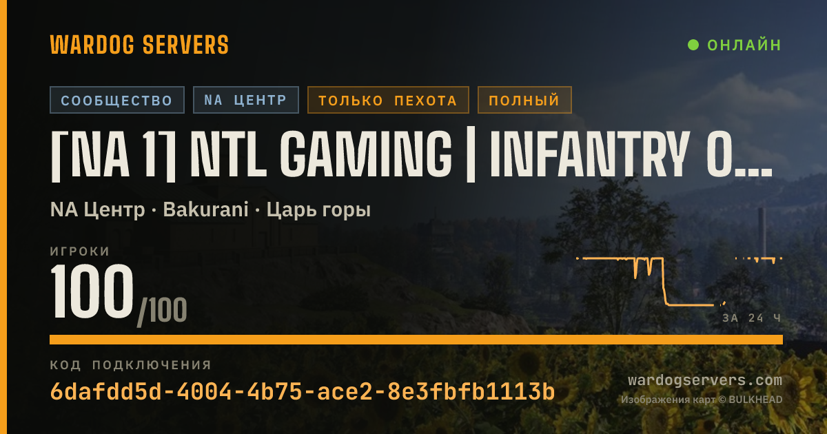Баннер статуса сервера [NA 1] NTL Gaming | Infantry Only | discord.gg/NTLGaming