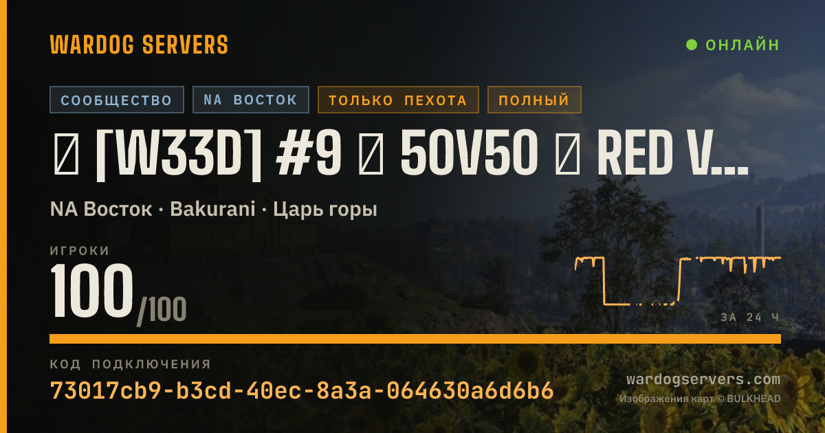 Баннер статуса сервера ★ [W33D] #9 ★ 50v50 ★ RED vs GREEN ★ Wardogs.host