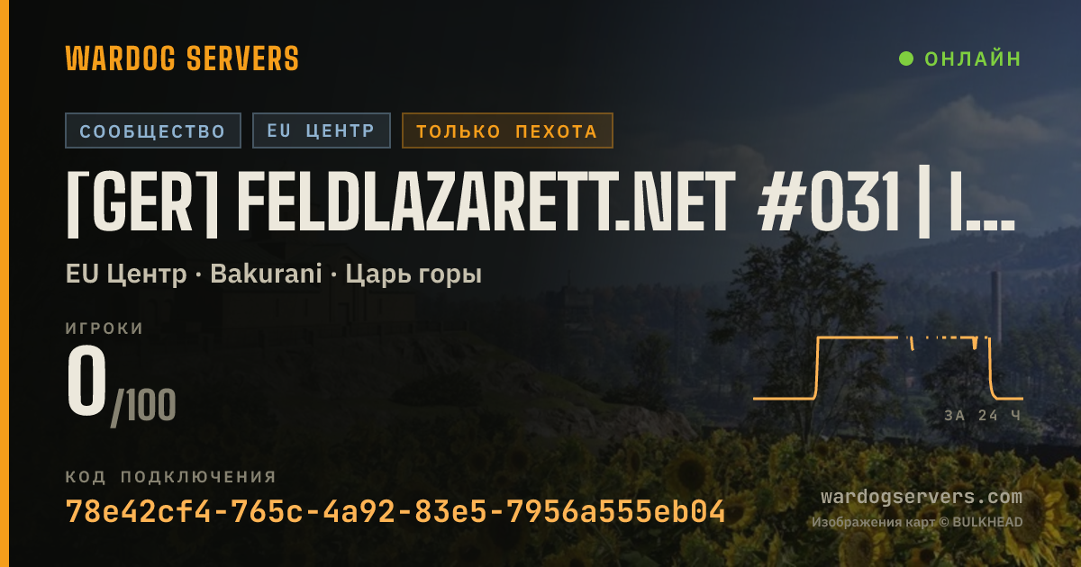 Баннер статуса сервера [GER] Feldlazarett.net #031 | Infantry Only | 3-0-1