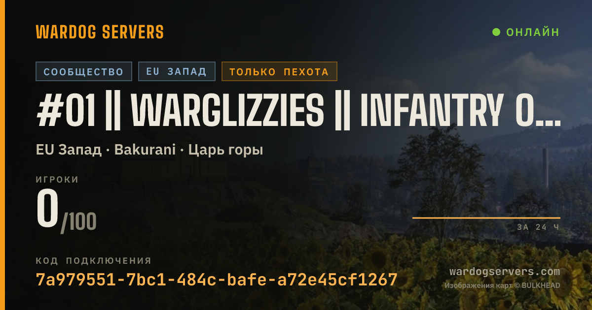 Баннер статуса сервера #01 || WARGLIZZIES || INFANTRY ONLY || ALL SIZES WELCOME