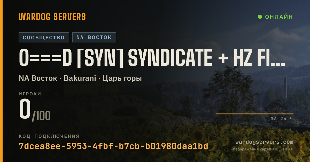Баннер статуса сервера 0===D [SYN] SYNDICATE + HZ FIGHTING 1000x Cash | Sponsored by Ra