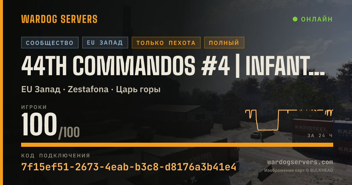 Баннер статуса сервера 44th Commandos #4 | Infantry Only - 50v50 NO GL | discord.gg/44t