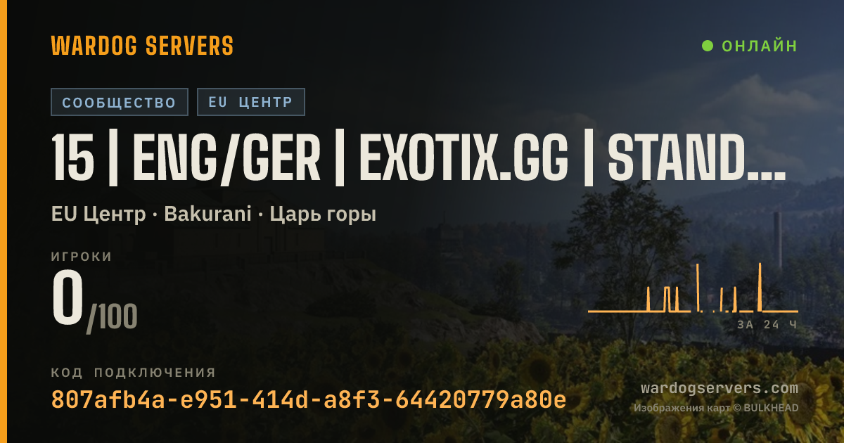 Баннер статуса сервера 15 | ENG/GER | EXOTIX.GG | STANDARD LVL50 MAX | 00-00-00