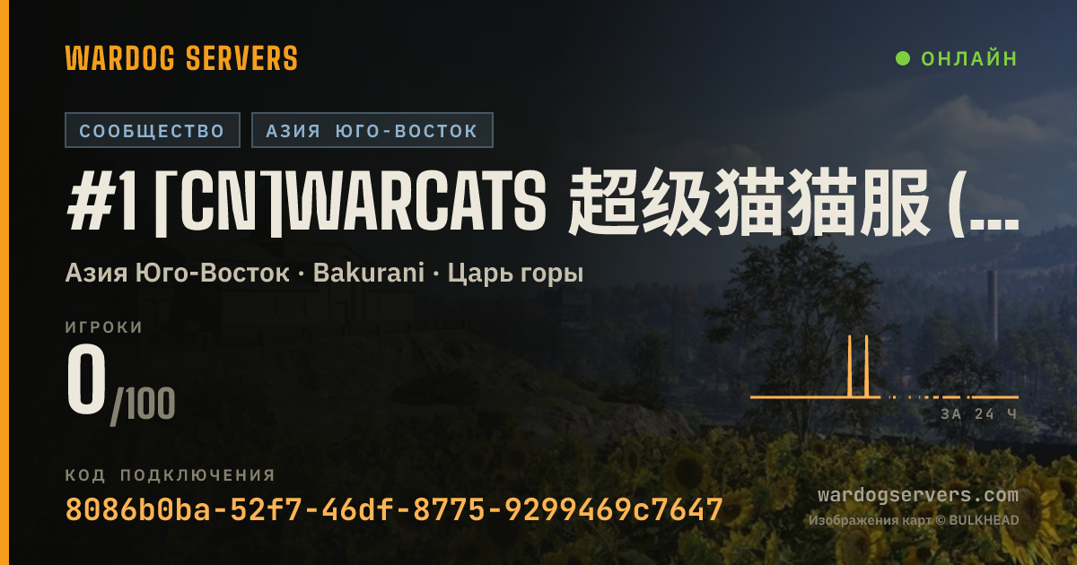 Баннер статуса сервера #1 [CN]WARCATS 超级猫猫服 (暖服自动送预留位,轻规服,需要录屏举报) qq群1108826972