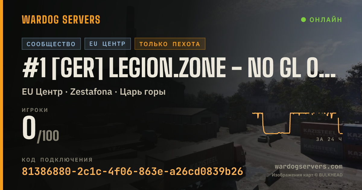 Баннер статуса сервера #1 [GER] LEGION.ZONE - NO GL OR ARMED VEHICLES