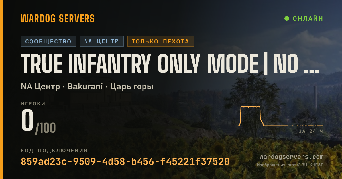 Баннер статуса сервера TRUE Infantry ONLY mode | No Gunvees, GL | PING LIMIT - GF26