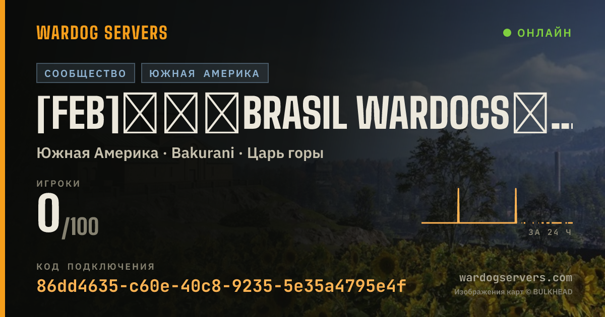 Баннер статуса сервера [FEB]★★★BRASIL WARDOGS★★★ #2 『DISCORD.GG/FEBSERVER』